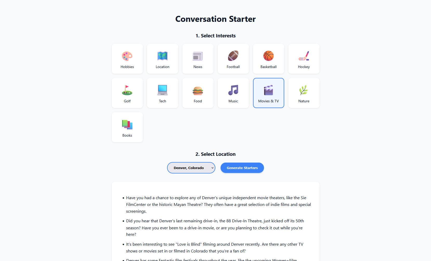 Image of a website generated by Gemini CLI